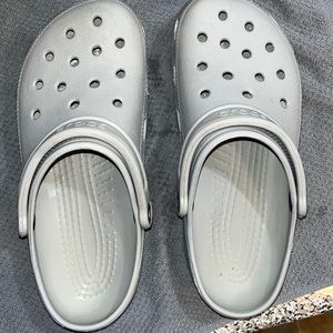 Womens 9 gray crocs